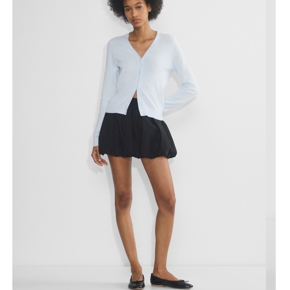 ARITZIA SUNDAY BEST Bubbly‎ Poplin Mini Skirt Size Large Black